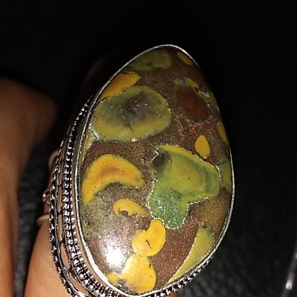 💗STUNNING!/ JASPER GEMSTONE RING SZ,7💕 - Picture 8 of 8